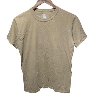 plain blank brown Soffe short sleeve crewneck casual work vintage 2000s T-shirt